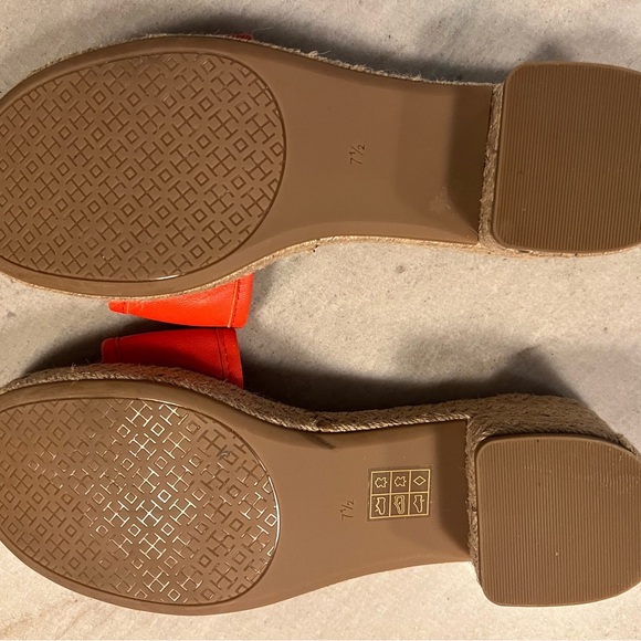 NWOB Tory Burch Fleming 50MM Slide Espadrilles Red/Orange Leather Size 7.5 - Picture 6 of 6